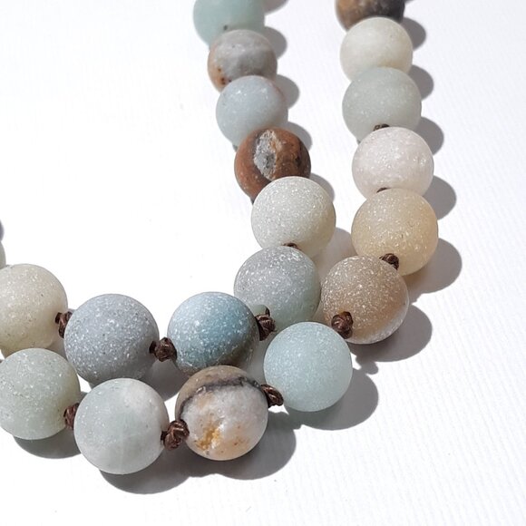 African Opal Mala Meditation 86 Beads Necklace Tassel NWOT - Picture 5 of 6